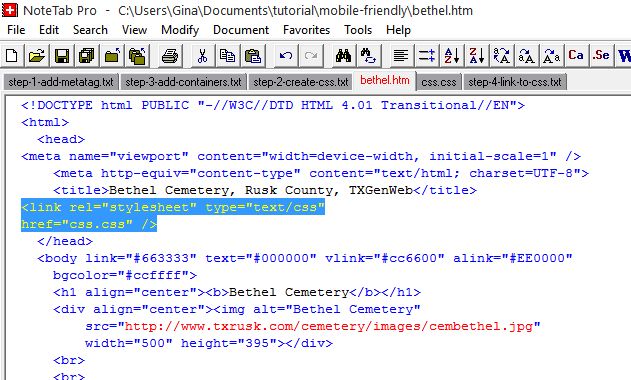 Step 4 - add link to CSS file