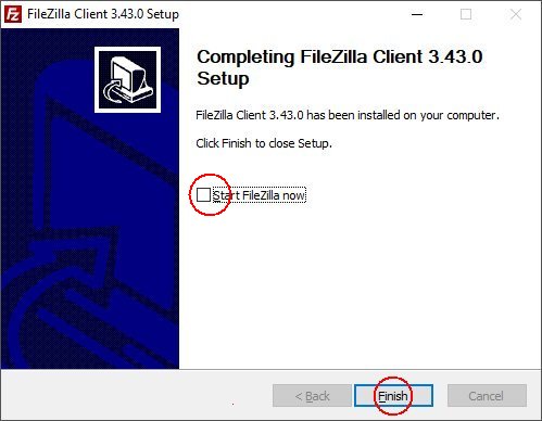 finish filezilla